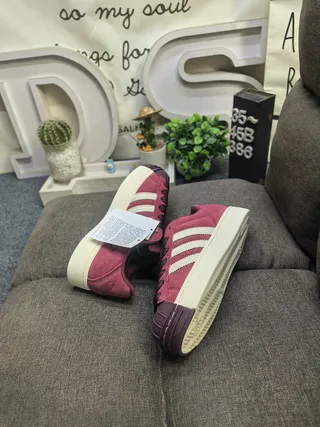 Adidas Superstar Burgundy Suede Lifestyle Sneakers 6