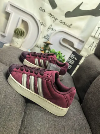 Adidas Superstar Burgundy Suede Lifestyle Sneakers 7