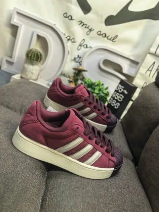 Adidas Superstar Burgundy Suede Lifestyle Sneakers 9