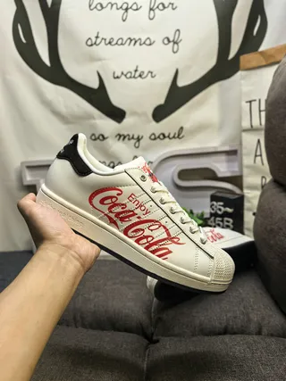 Adidas Superstar Coca-Cola Collaboration Off-White Lifestyle Sneakers 5