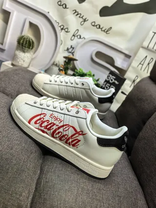 Adidas Superstar Coca-Cola Collaboration Off-White Lifestyle Sneakers 7