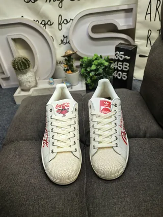 Adidas Superstar Coca-Cola Collaboration Off-White Lifestyle Sneakers 10