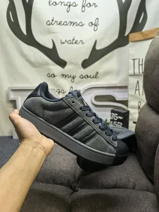 Adidas Superstar Dark Gray Suede Lifestyle Sneakers 5
