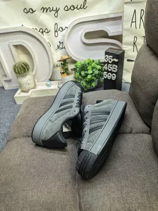 Adidas Superstar Dark Gray Suede Lifestyle Sneakers 6