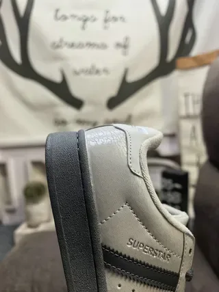 Adidas Superstar Gray and Black Lifestyle Sneakers 3