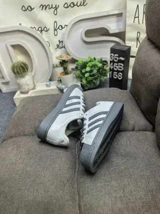 Adidas Superstar Gray and Black Lifestyle Sneakers 6