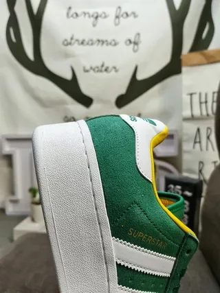 Adidas Superstar Green White Yellow Lifestyle Sneakers 3