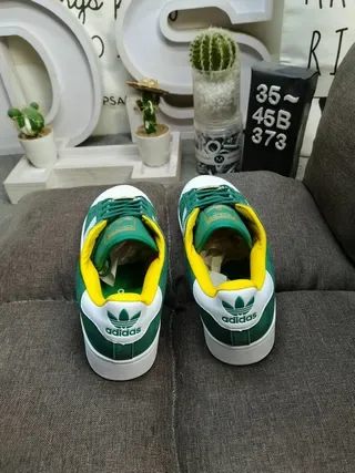 Adidas Superstar Green White Yellow Lifestyle Sneakers 8