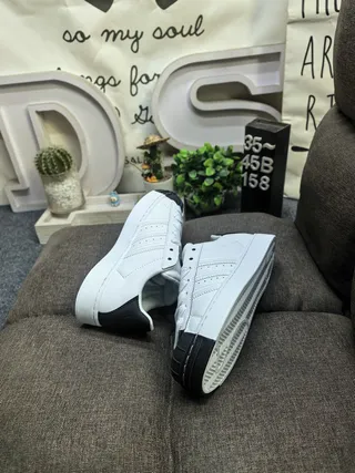 Adidas Superstar Light Gray and Black Lifestyle Sneakers 6