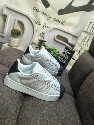 Adidas Superstar Light Gray and Black Lifestyle Sneakers 9