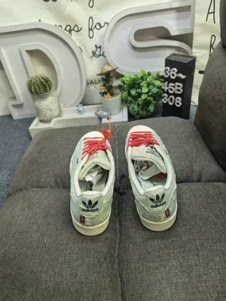 Adidas Superstar Monogram-Print Black White Red Lifestyle Sneakers 8