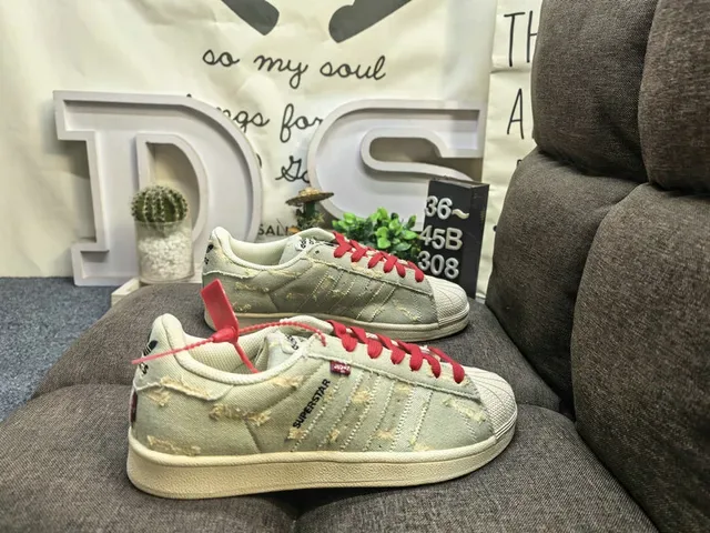 Adidas Superstar Monogram-Print Black White Red Lifestyle Sneakers 21