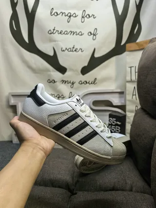 Adidas Superstar Off-White and Black Lifestyle Sneakers 5