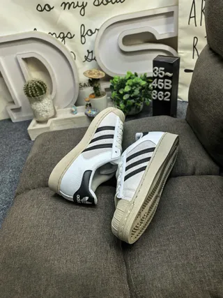 Adidas Superstar Off-White and Black Lifestyle Sneakers 6