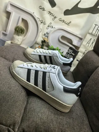 Adidas Superstar Off-White and Black Lifestyle Sneakers 7