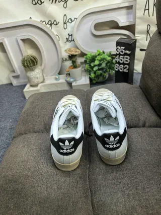 Adidas Superstar Off-White and Black Lifestyle Sneakers 8