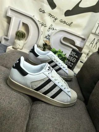 Adidas Superstar Off-White and Black Lifestyle Sneakers 9