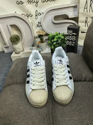 Adidas Superstar Off-White and Black Lifestyle Sneakers 10
