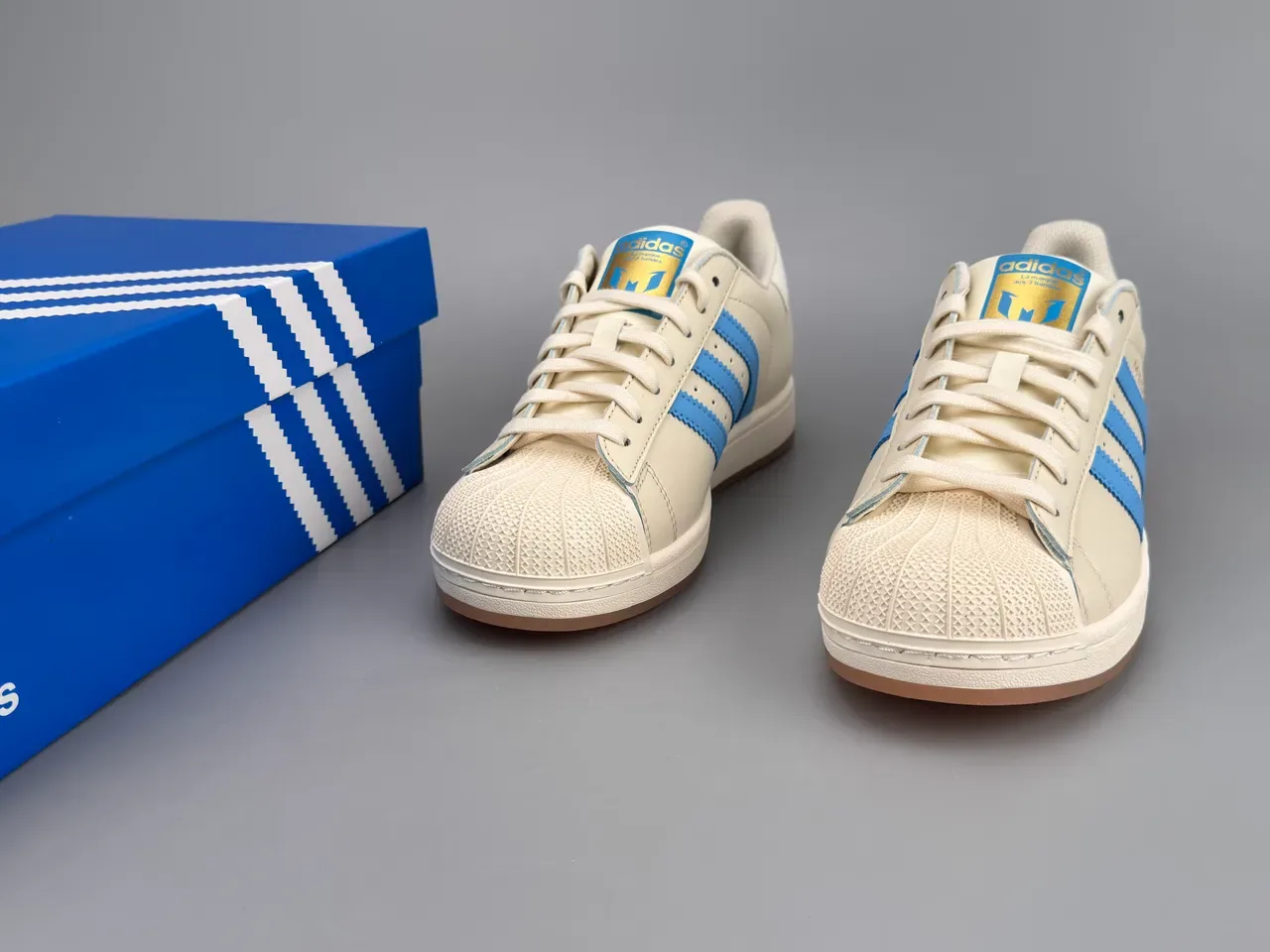 Adidas Superstar Off-White and Blue Lifestyle Sneakers 3