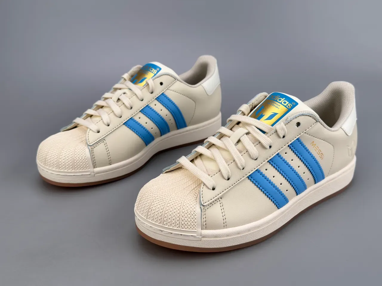 Adidas Superstar Off-White and Blue Lifestyle Sneakers 5