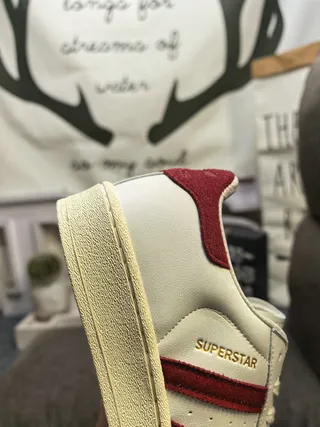 Adidas Superstar Off-White and Deep Red Lifestyle Sneakers 3