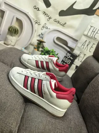 Adidas Superstar Off-White and Pink Lifestyle Sneakers 7