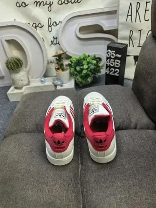 Adidas Superstar Off-White and Pink Lifestyle Sneakers 8
