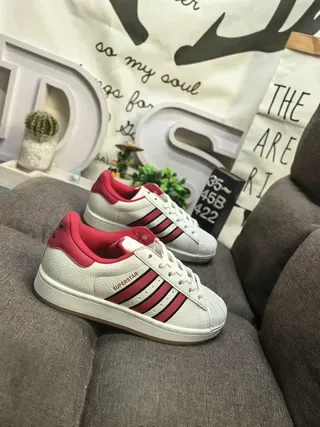 Adidas Superstar Off-White and Pink Lifestyle Sneakers 9