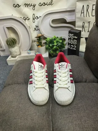 Adidas Superstar Off-White and Pink Lifestyle Sneakers 10
