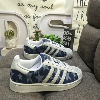 Adidas Superstar Star-Print Navy and White Lifestyle Sneakers