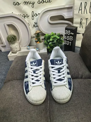 Adidas Superstar Star-Print Navy and White Lifestyle Sneakers 10