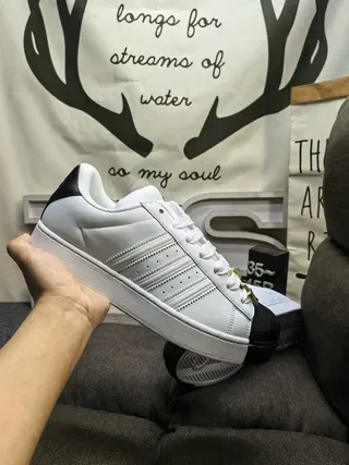 Adidas Superstar White and Black Shell-Toe Lifestyle Sneakers 5