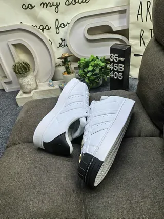 Adidas Superstar White and Black Shell-Toe Lifestyle Sneakers 6