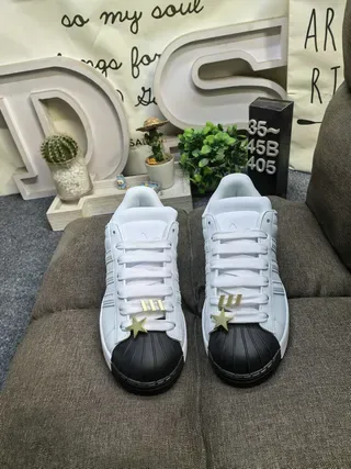 Adidas Superstar White and Black Shell-Toe Lifestyle Sneakers 10