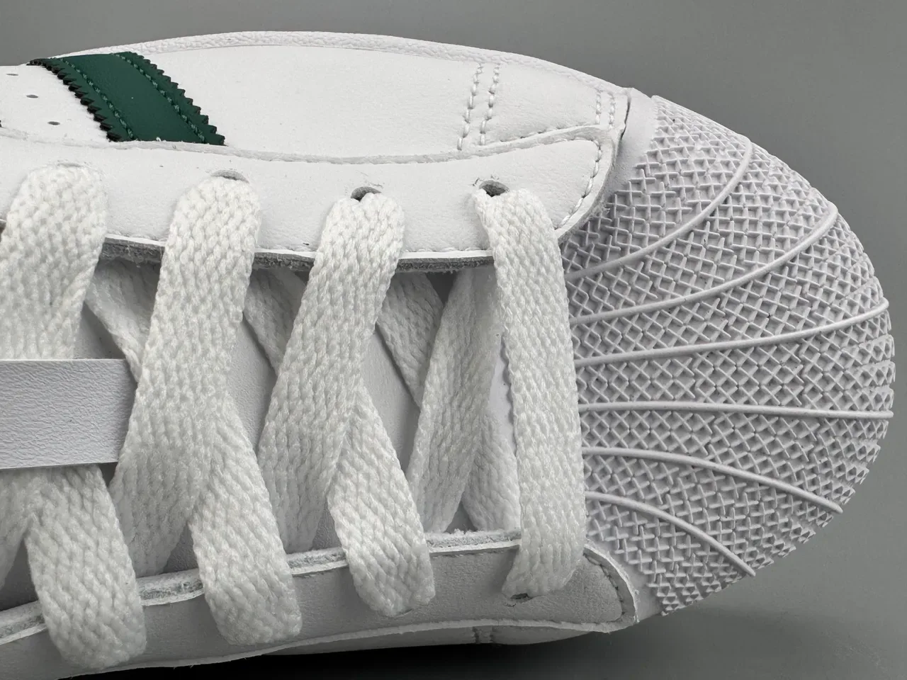 Adidas Superstar White and Dark Green Lifestyle Sneakers 4