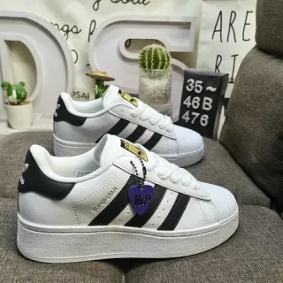 Adidas Superstar White Black Gold Lifestyle Sneakers