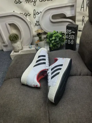 Adidas Superstar White Black Red Lifestyle Sneakers 6