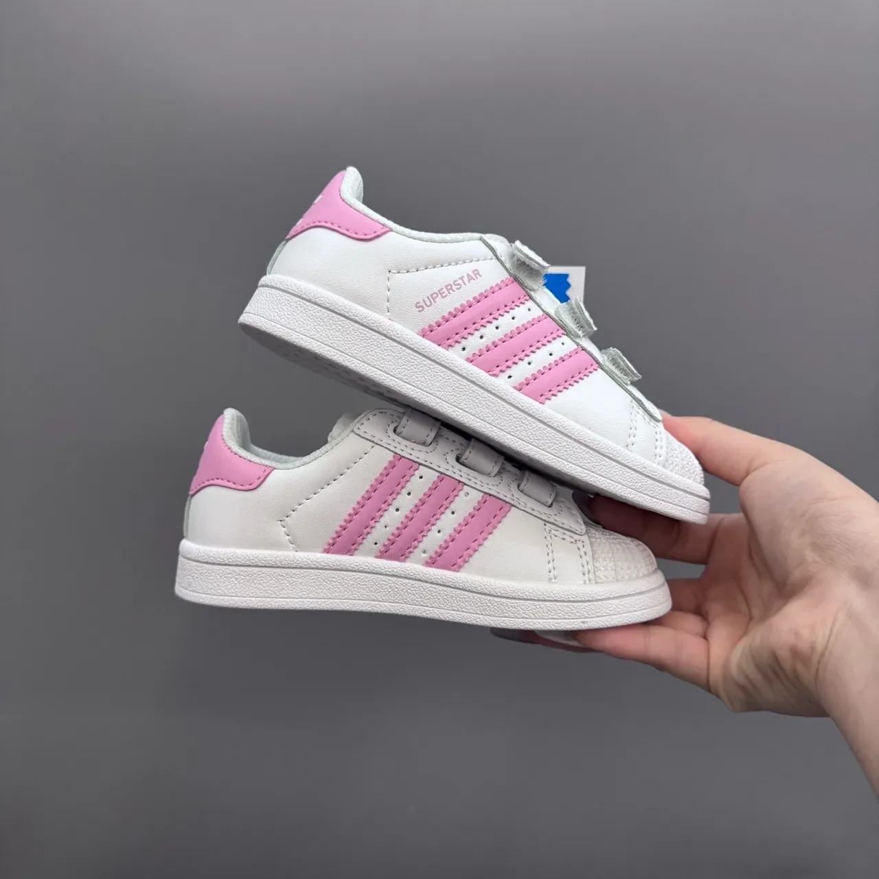 Adidas Superstar White Pink Kids Lifestyle Sneakers 15