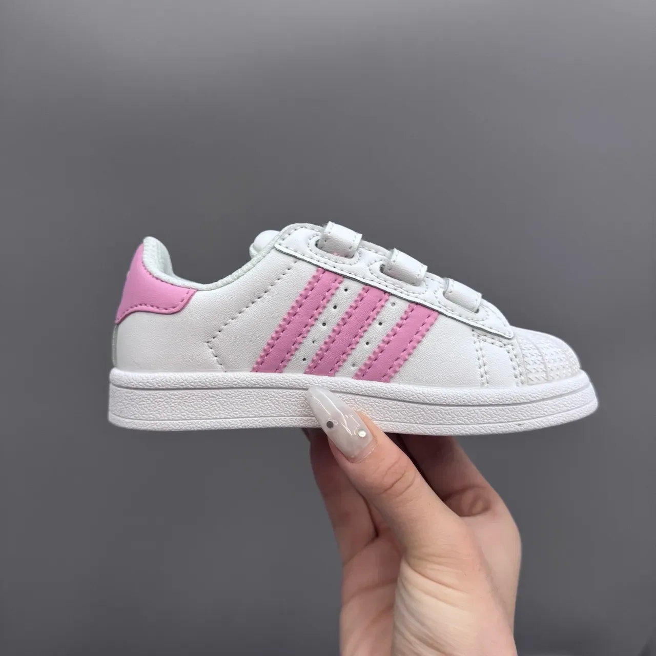 Adidas Superstar White Pink Kids Lifestyle Sneakers 17