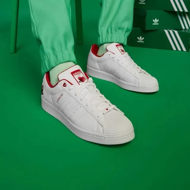 Adidas Superstar White Red Heart Lifestyle Sneakers 2
