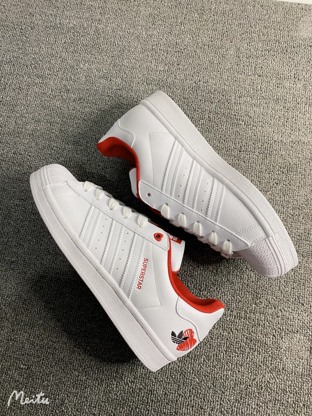 Adidas Superstar White Red Heart Lifestyle Sneakers 10