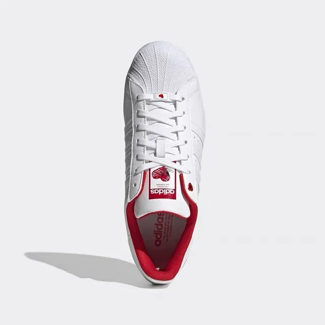 Adidas Superstar White Red Heart Lifestyle Sneakers 16