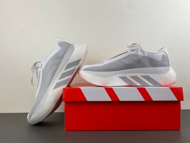 Adidas White and Gray Engineered Mesh Lifestyle Sneaker 14