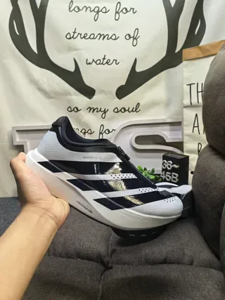 Adidas Blancs Noirs Sans Lacets À Enfiler Perforé Maille Supérieure Chaussures Lifestyle 5