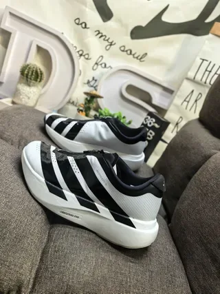 Adidas Blancs Noirs Sans Lacets À Enfiler Perforé Maille Supérieure Chaussures Lifestyle 7