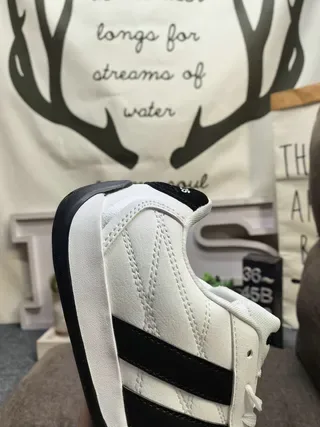 Adidas White Black Quilted Upper Three-Stripe Side Panel Lifestyle Sneakers 3