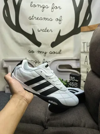 Adidas White Black Quilted Upper Three-Stripe Side Panel Lifestyle Sneakers 5