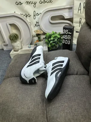 Adidas White Black Quilted Upper Three-Stripe Side Panel Lifestyle Sneakers 6