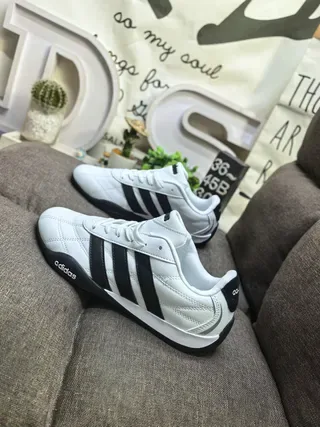 Adidas White Black Quilted Upper Three-Stripe Side Panel Lifestyle Sneakers 7