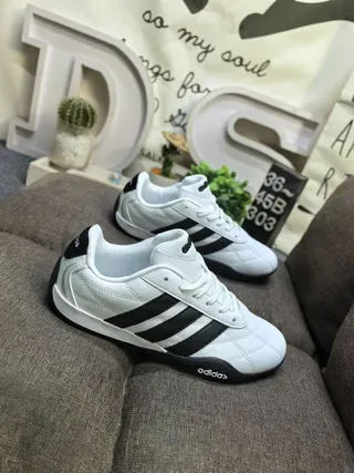 Adidas White Black Quilted Upper Three-Stripe Side Panel Lifestyle Sneakers 9